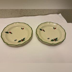 2 Mikasa Festive Season Christmas  salad Plates 6”